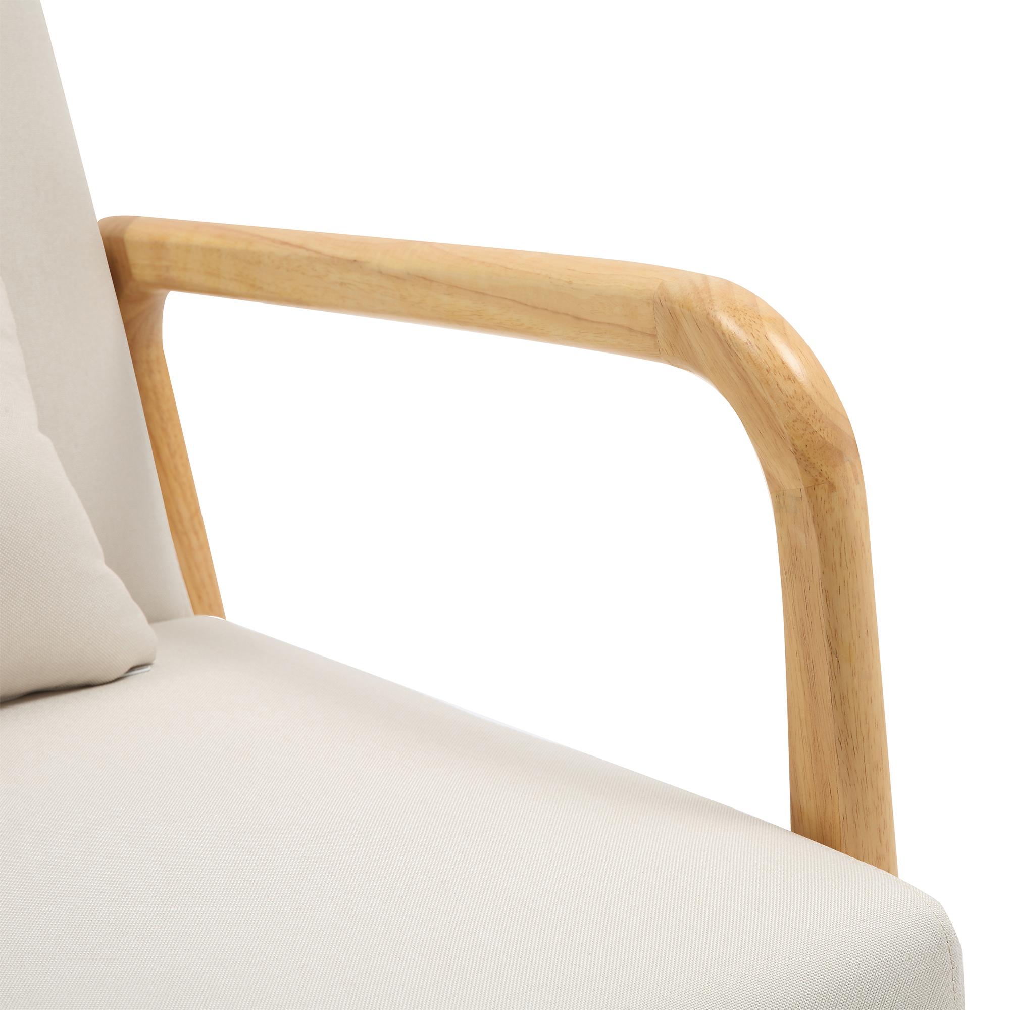 Sillón Hibbing con tapizado de tela Crema