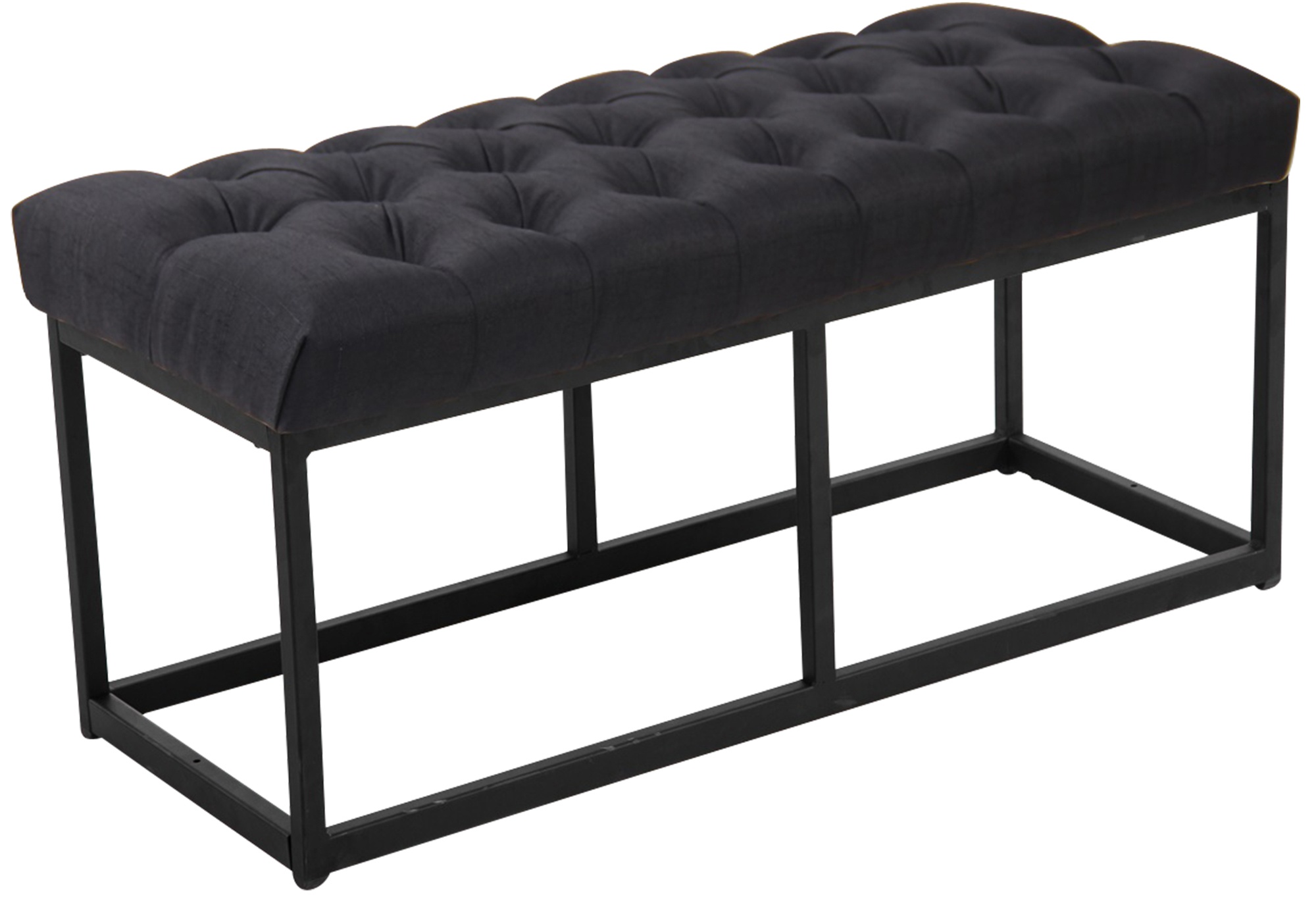 Taburete Pie de Cama Amun Tela & Negro Negro 100 cm