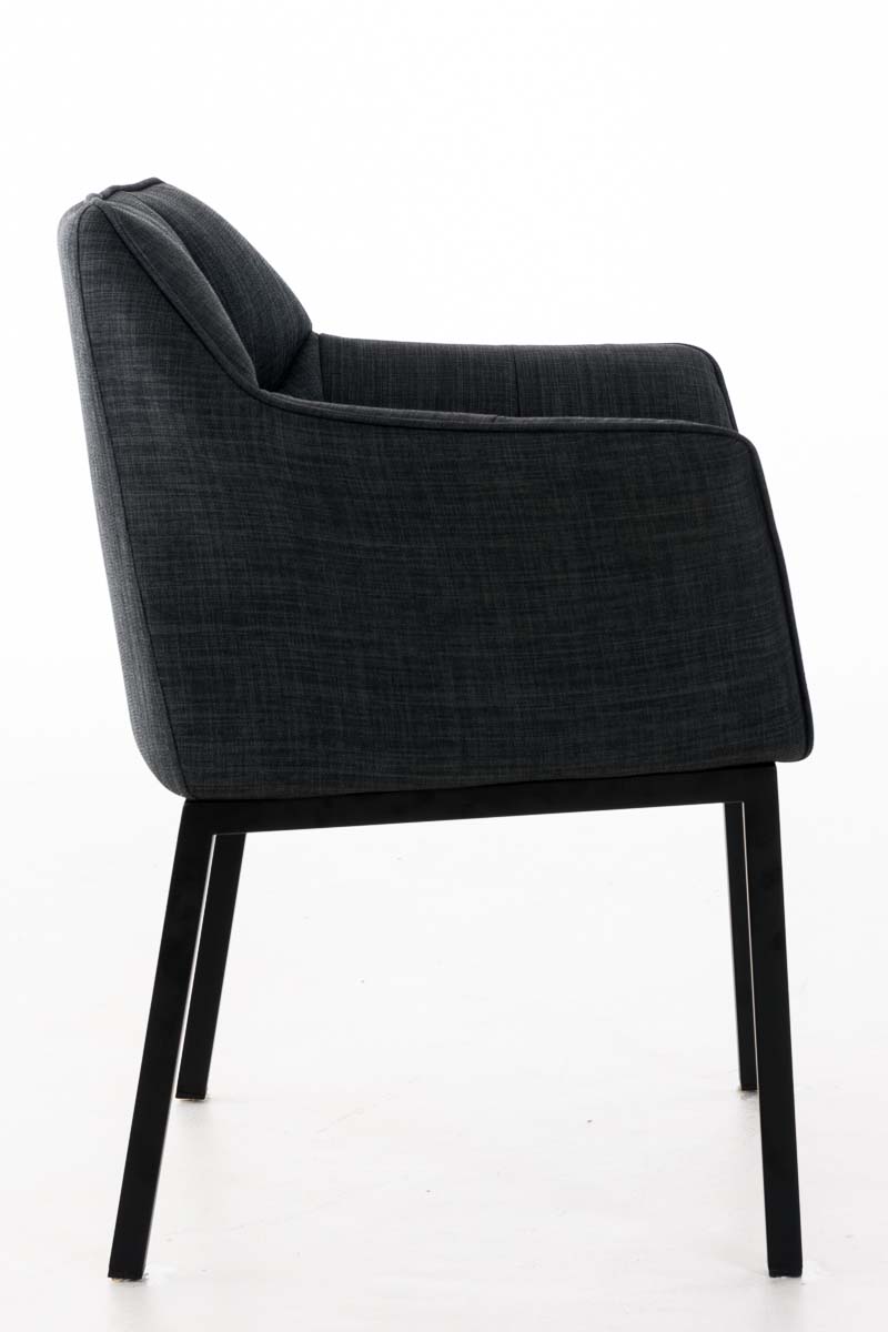 Sillón De Salón Octavia En Tela Gris oscuro Negro