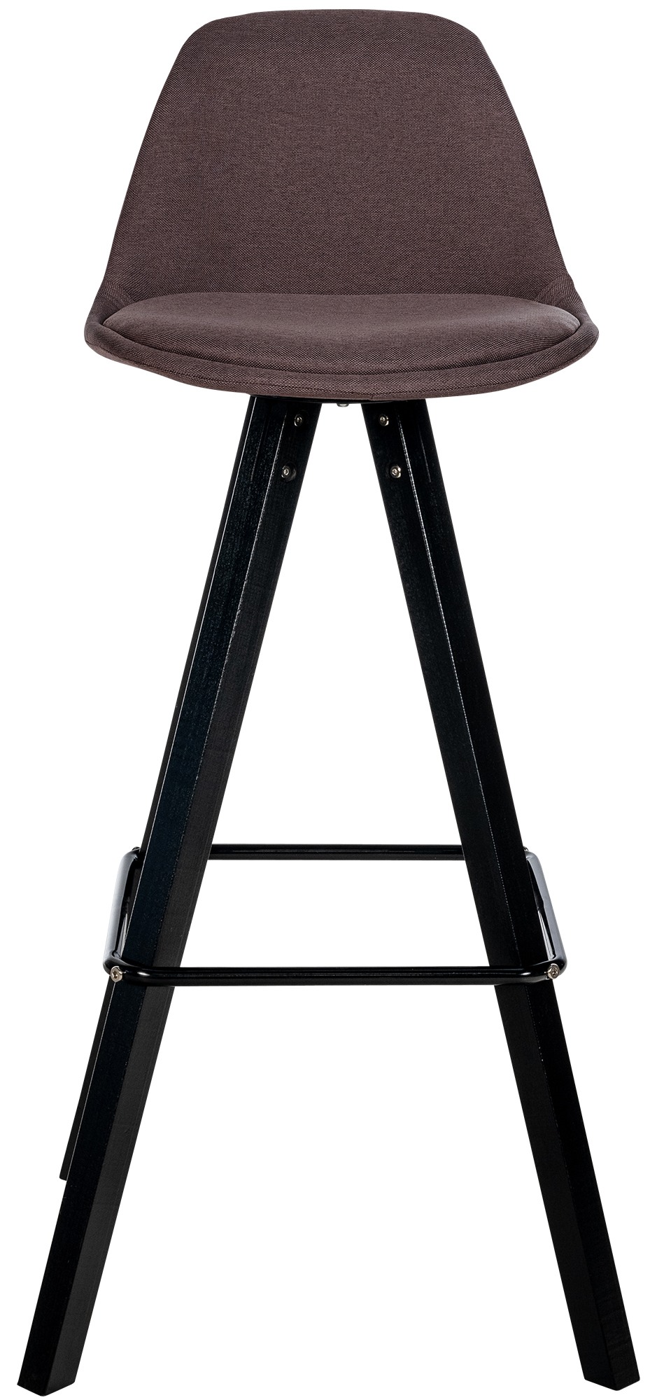 Taburete de bar Corbin de tela con base de 4 patas cuadradas Marrón Negro