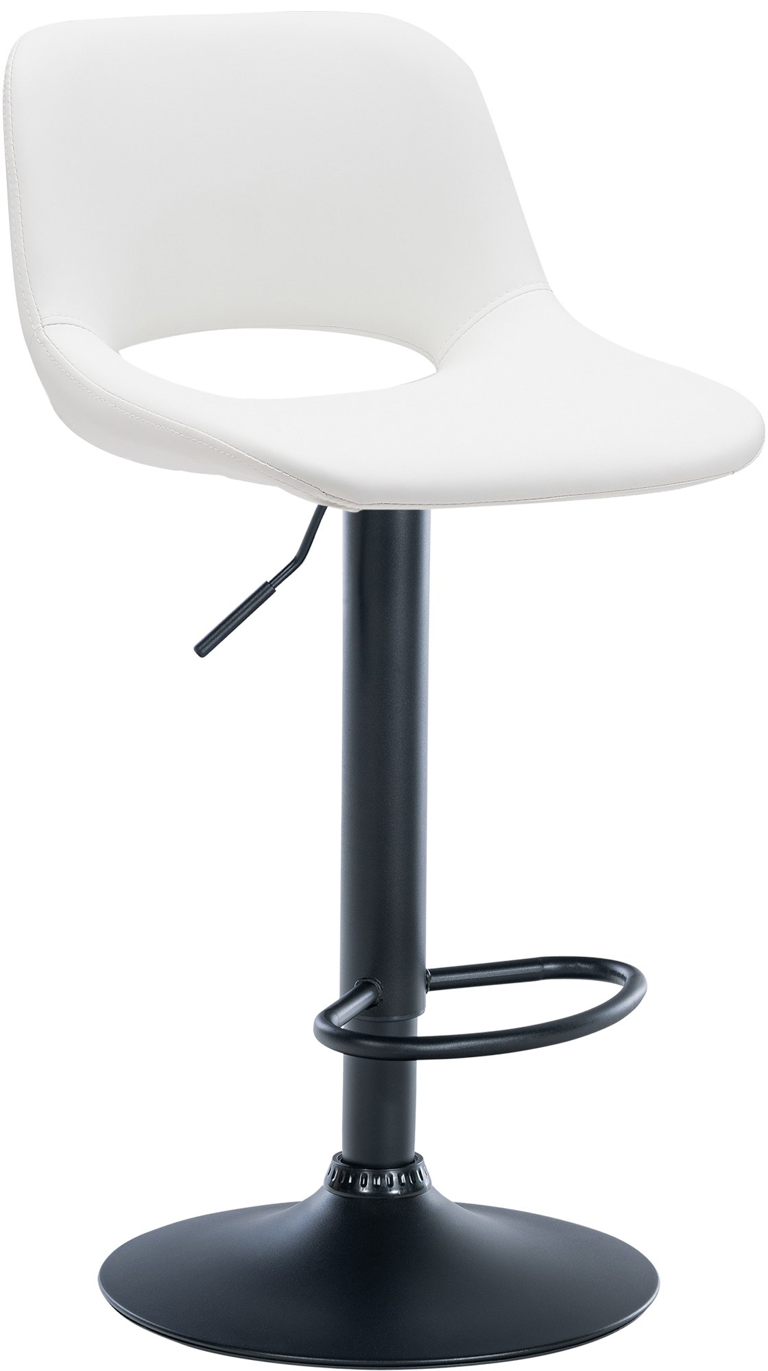 Taburete de bar Camden en polipiel Metal negro mate Blanco