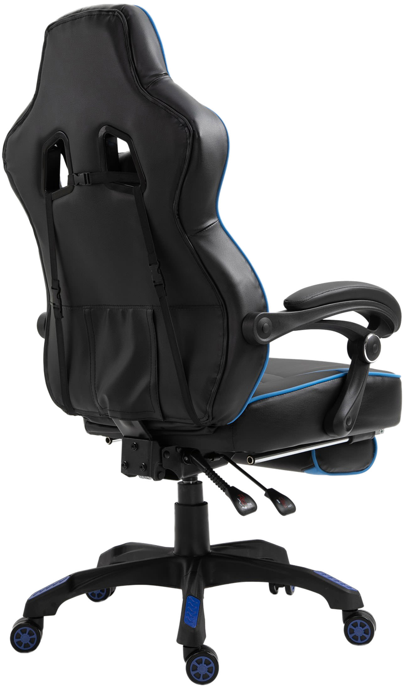 Silla Gaming Tilos En Simil Cuero Negro/azul