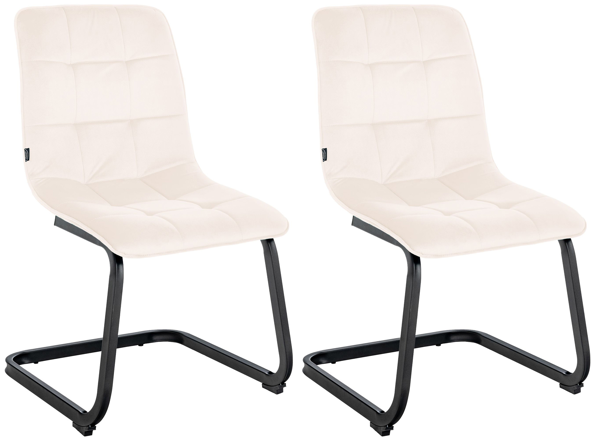 Set de 2 Sillas de comedor Vermont en terciopelo Crema