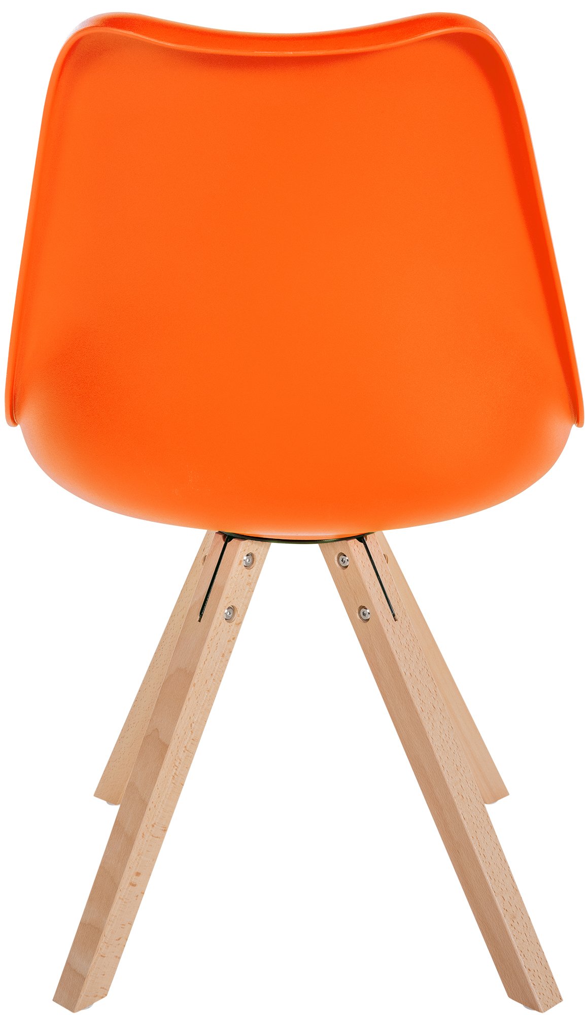 Silla de salón Sofía en polipiel y plástico Naranja Natural (cuadrado)