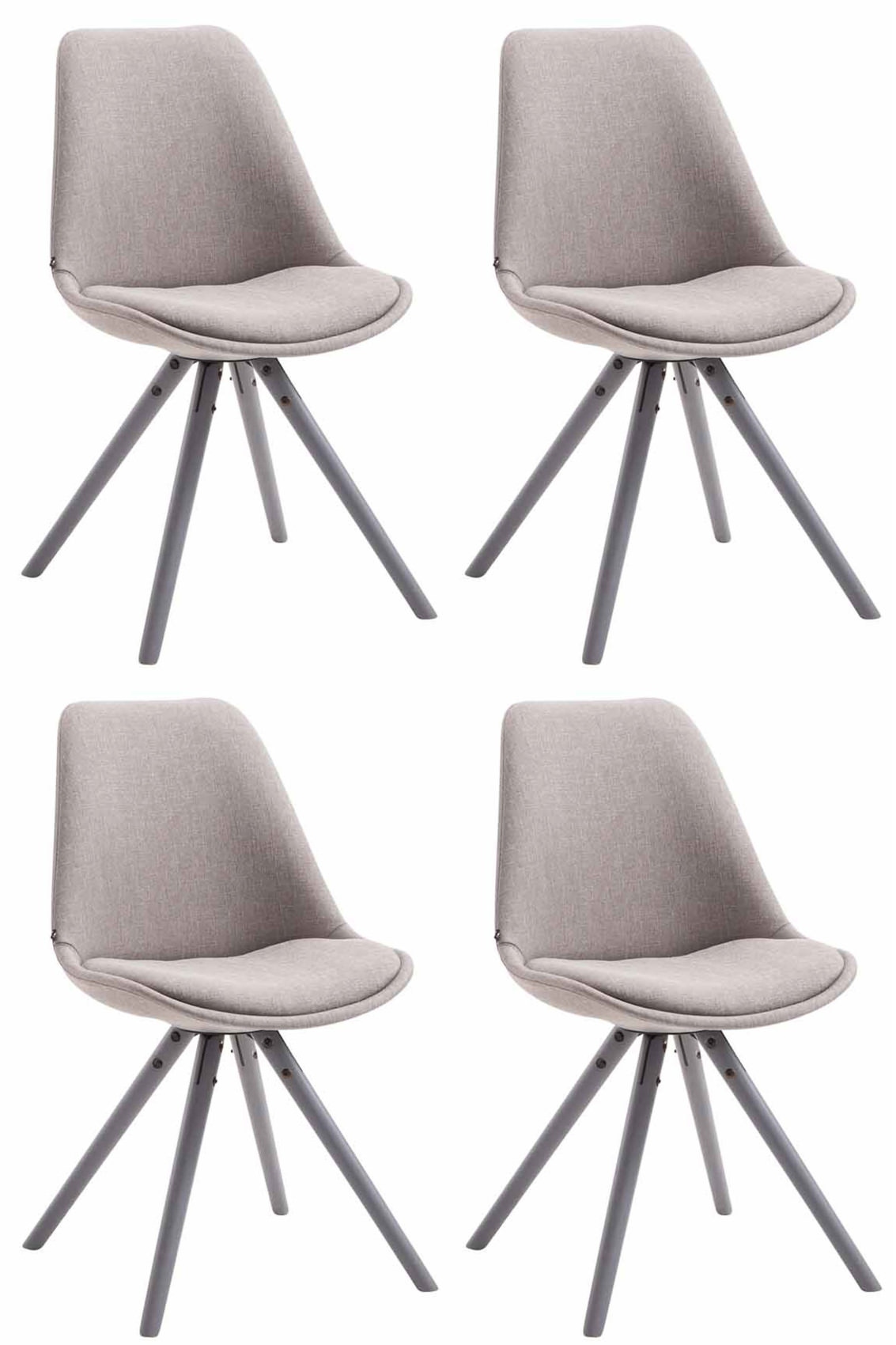 Set de 4 sillas de comedor Toulouse en tela Gris Gris