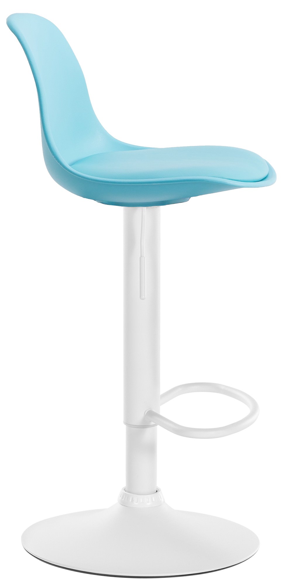 Taburete Kiel Estructura de Plástico & Asiento de Polipiel Azul Blanco