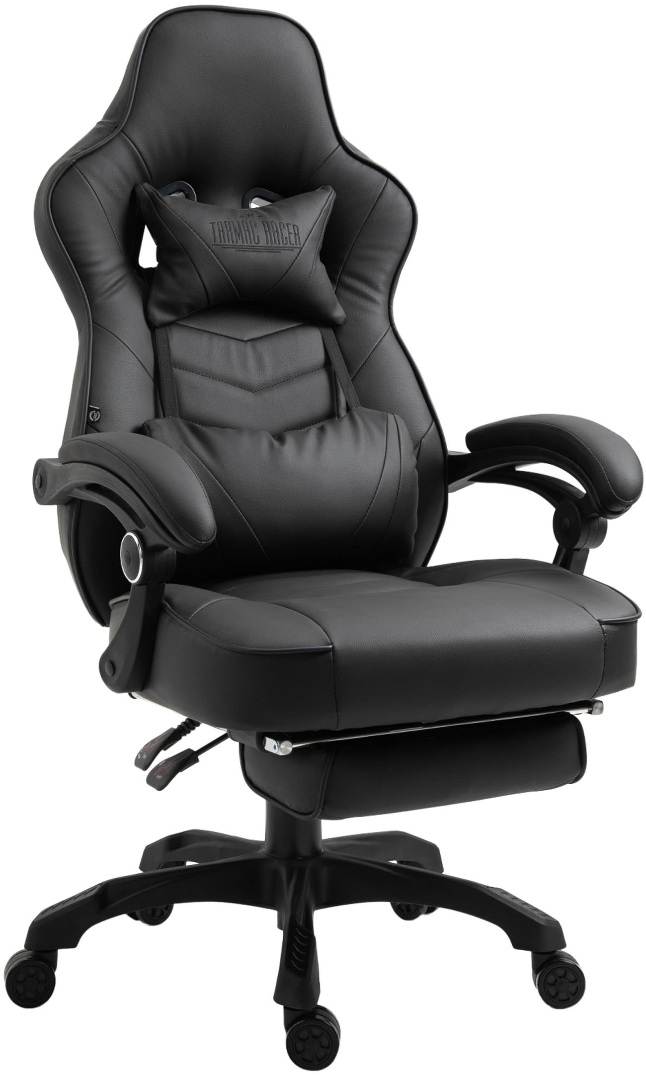 Silla Gaming Tilos En Simil Cuero Negro/negro