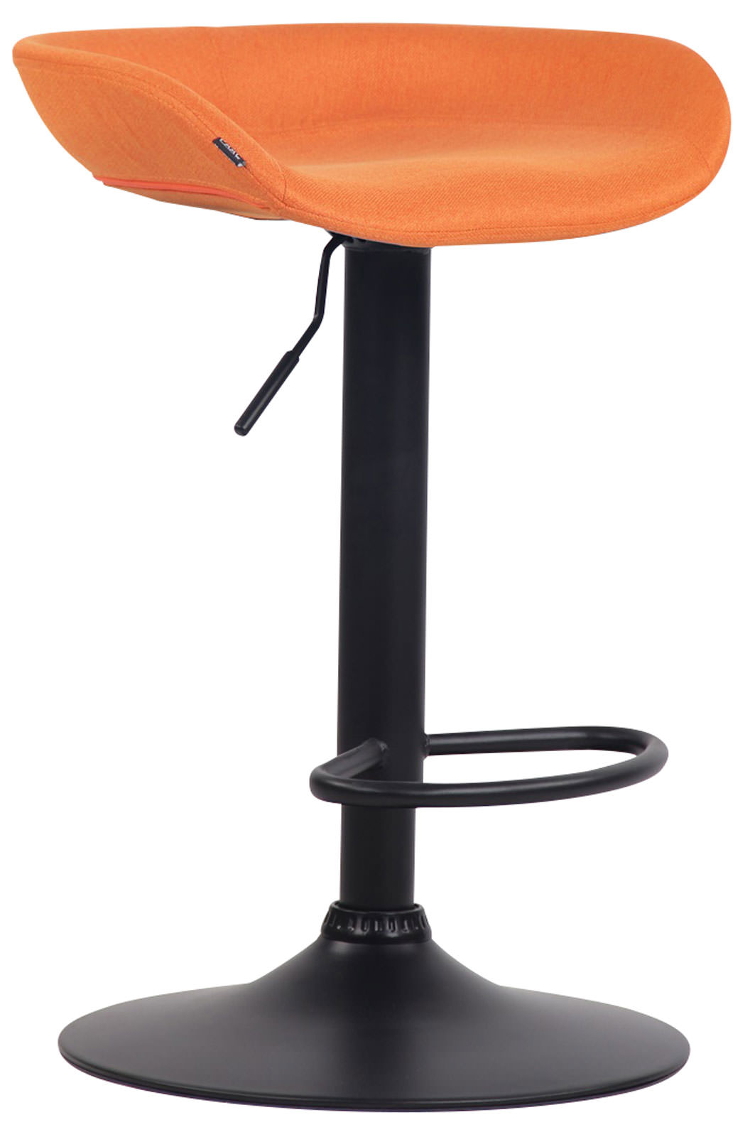 Taburete Anaheim Tapizado En Tela Naranja Negro