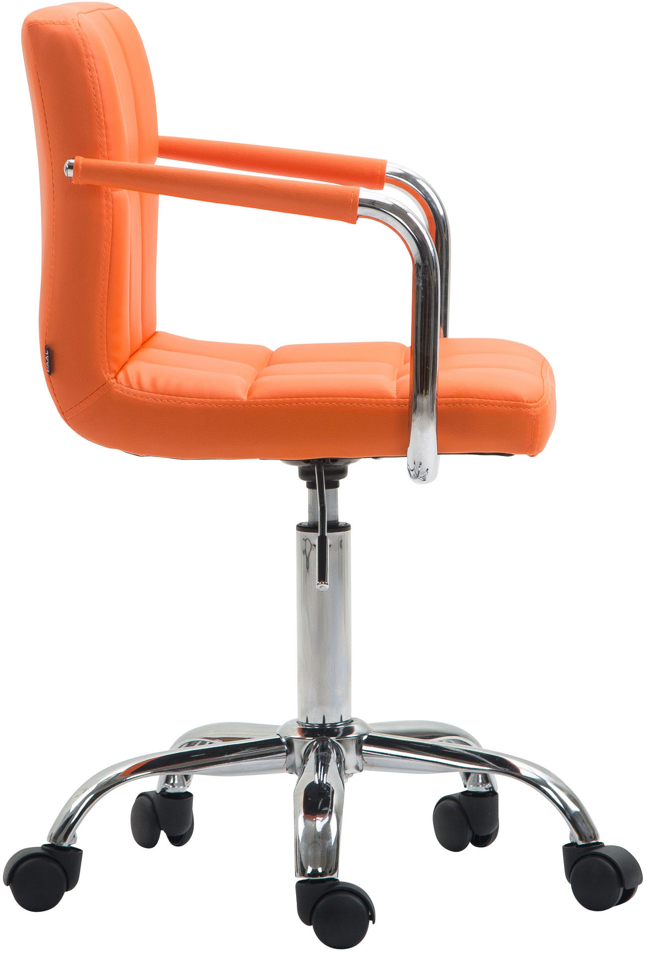 Silla De oficina Lucy V2 En Cuero PU Naranja