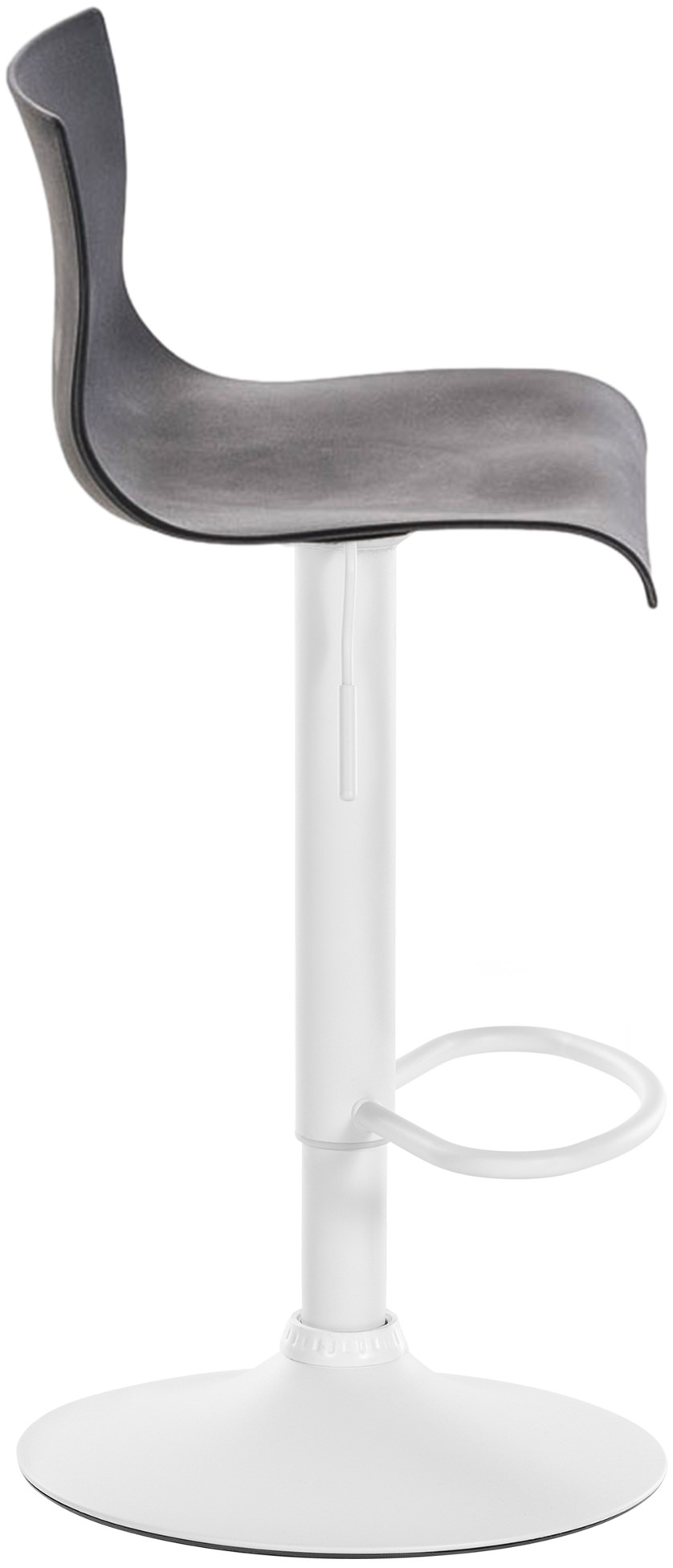 Taburete de bar Hover Metal blanco mate Gris