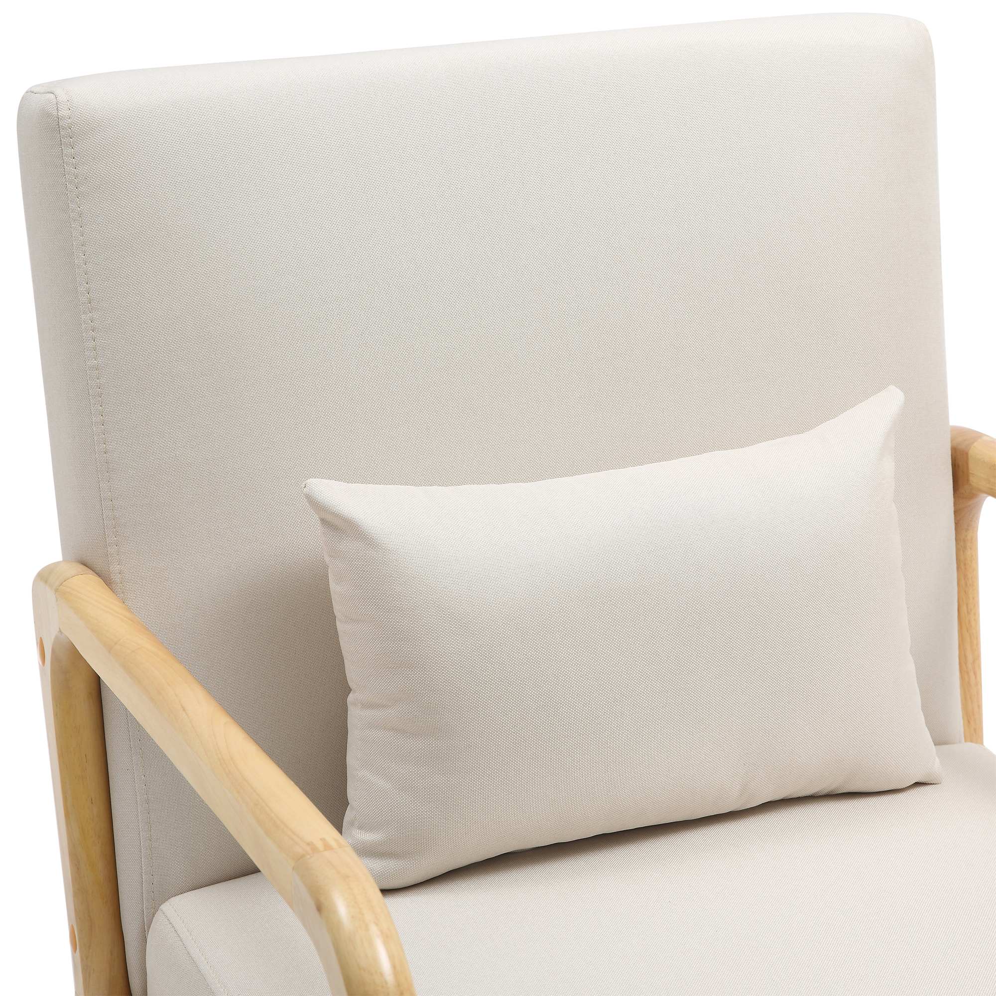 Sillón Hibbing con tapizado de tela Crema