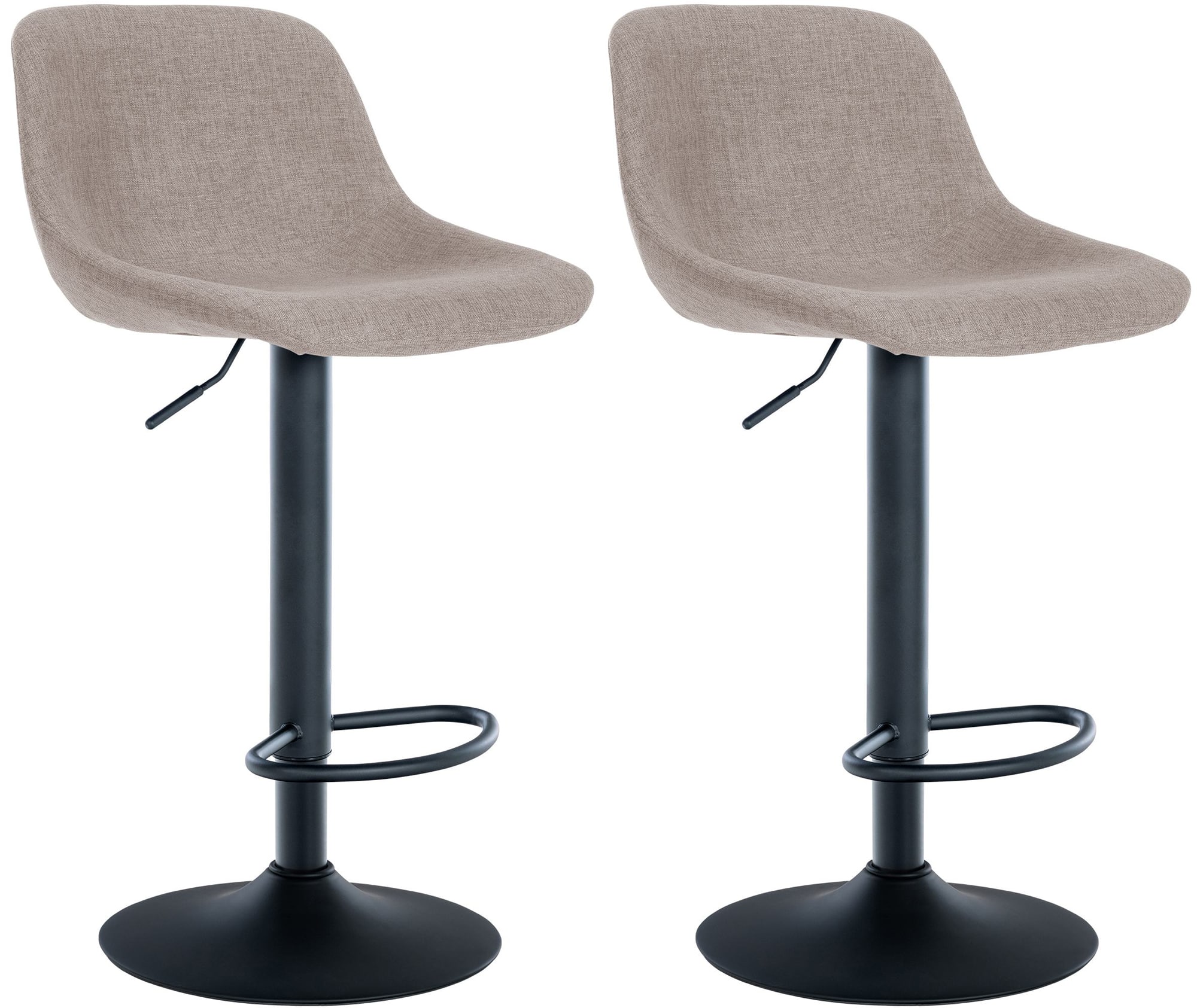 Set de 2 Taburetes de bar Loft Gris topo Tela