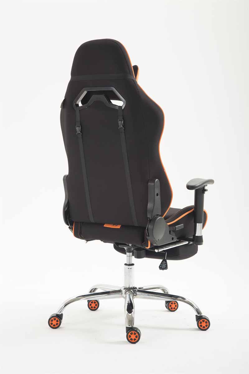 Silla Racing XL Limit En Tela Negro/naranja Con reposapiés