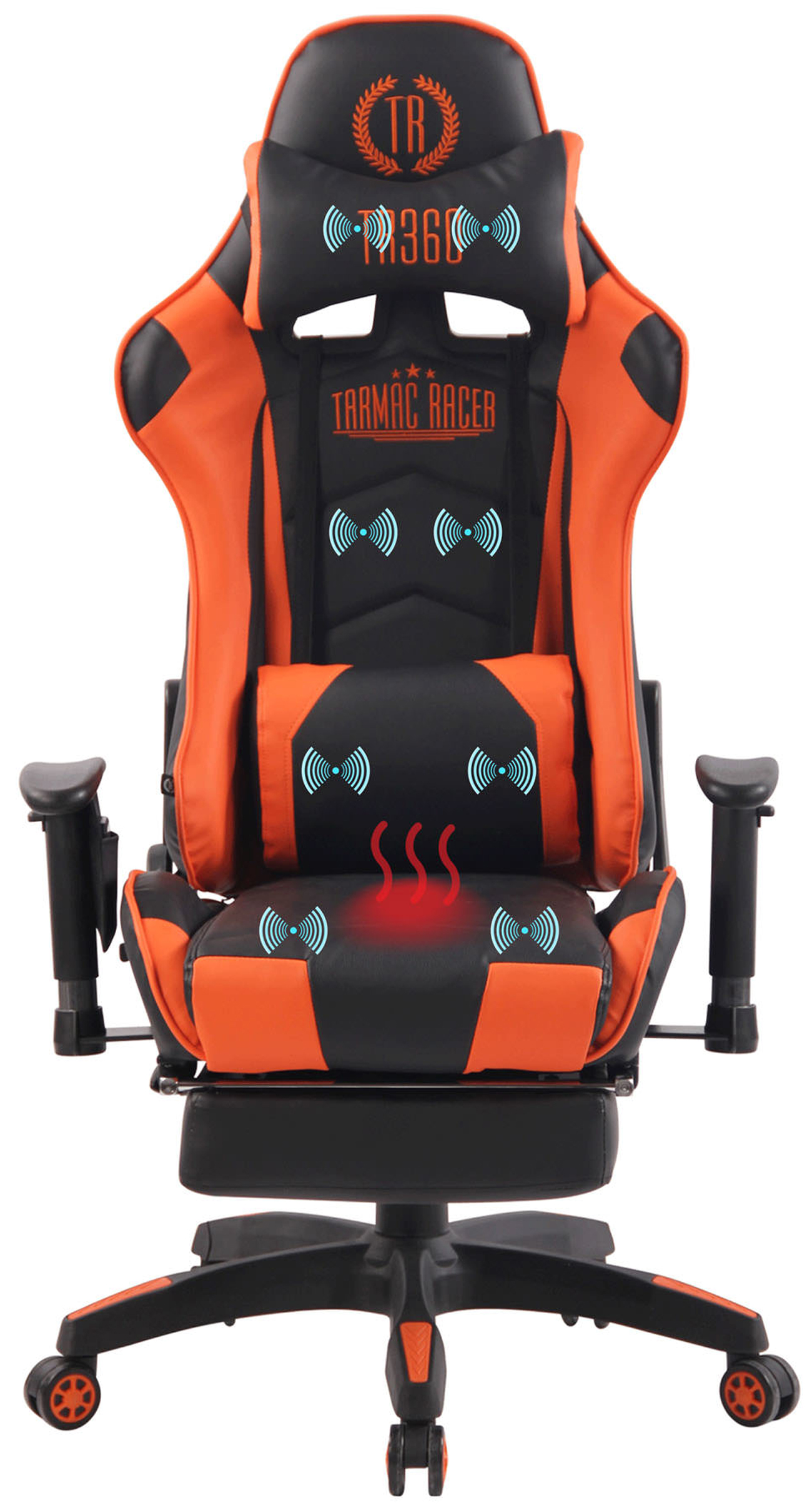 Silla Racing Turbo XFM Masajeante Negro/naranja