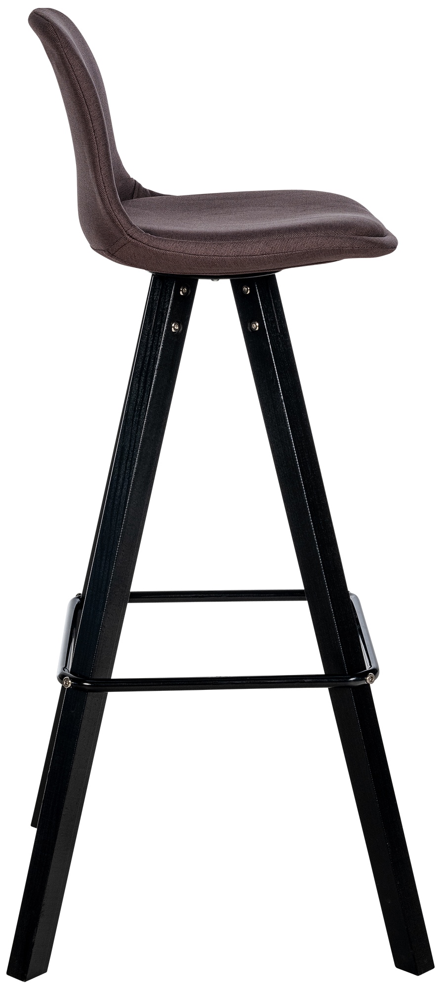 Taburete de bar Corbin de tela con base de 4 patas cuadradas Marrón Negro