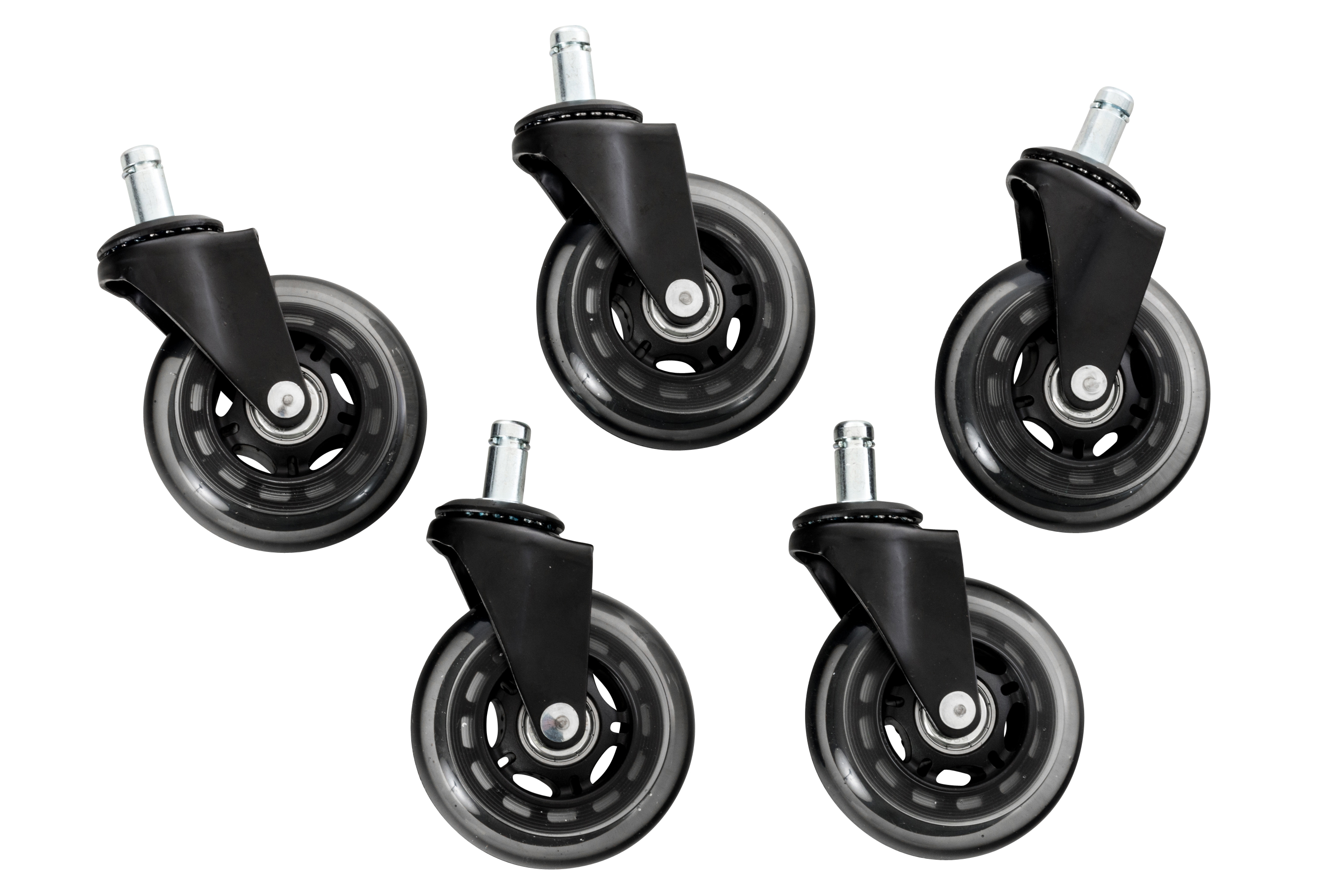 Set 5x Ruedas para Sillas de Oficina Negro