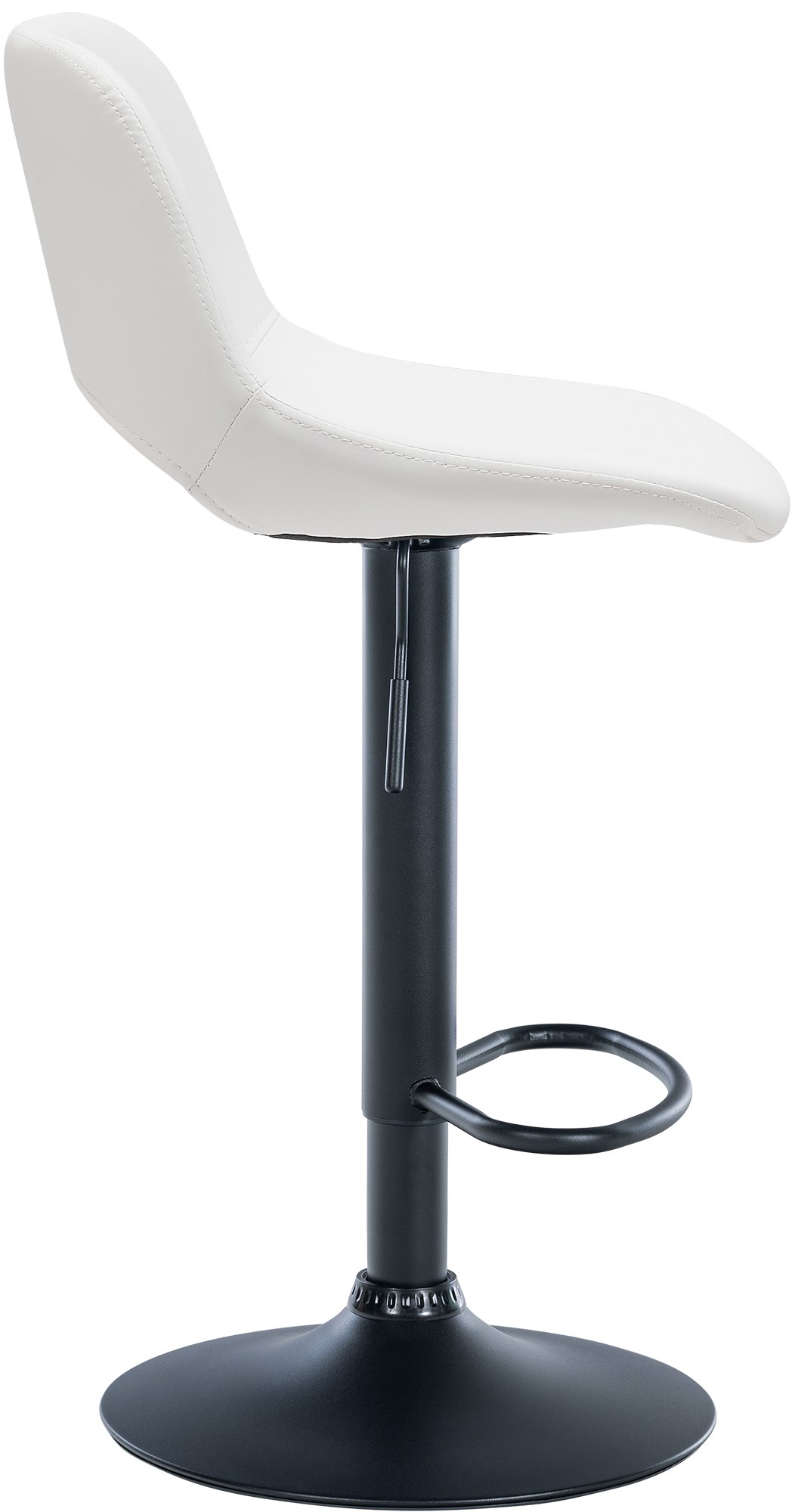 Taburete de bar Camden en polipiel Metal negro mate Blanco