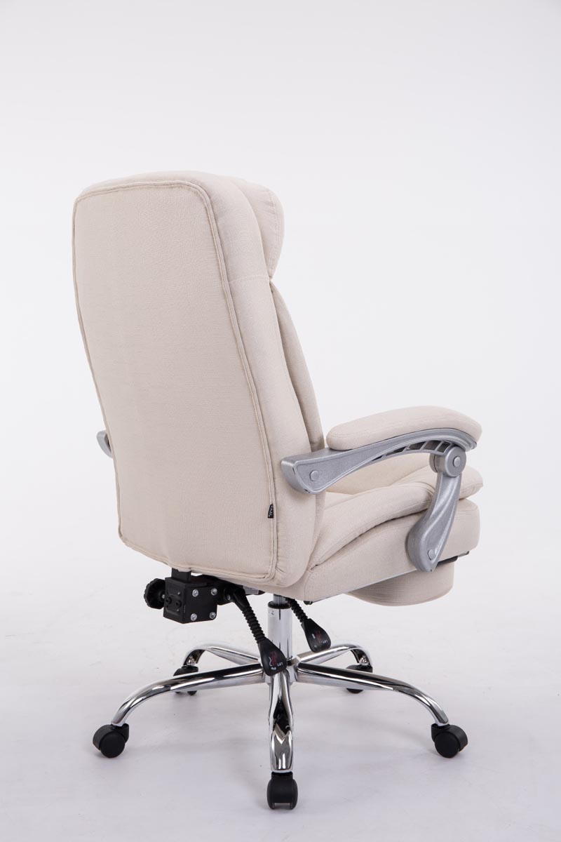 Silla de Oficina XL TROY Tapizada en Tela Crema