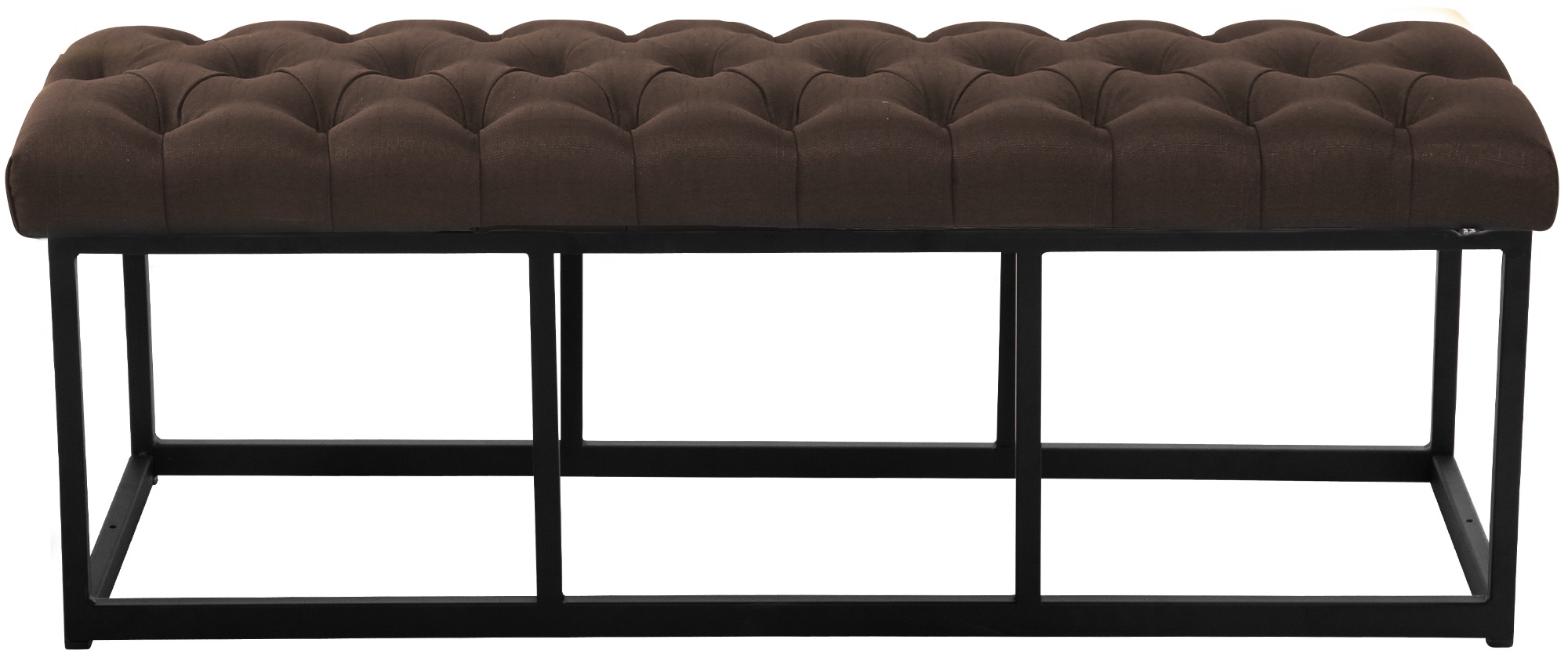 Taburete Pie de Cama Amun Tela & Negro Marrón 120 cm